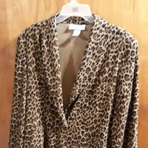 Woman's Leopard Print Jacket Sz 14